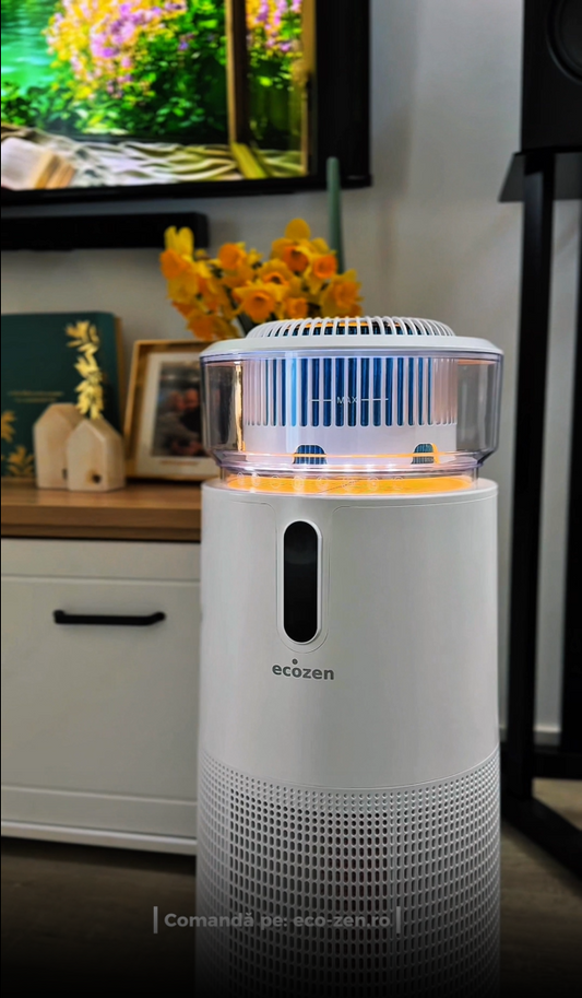 Purificator aer cu umidificator ECOZEN FreshMist 8202, HEPA + Carbon + UV-C, 50 m²