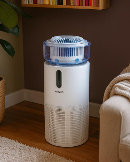 Purificator aer cu umidificator ECOZEN FreshMist 8202, HEPA + Carbon + UV-C, 50 m²