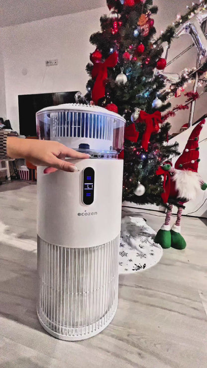 Purificator de aer cu umidificator ECOZEN AquaPure 8301, HEPA + Carbon + UV-C, 50 m²